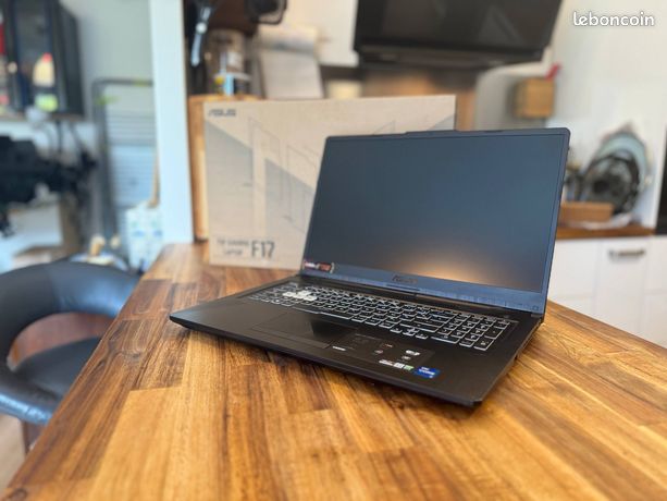 PC Portable 17" ASUS TUF GAMING F17 TUF766HE Intel Core i7-11800H (8 cœurs 11ᵉ gen) NVIDIA GeForce RTX 3050 Ti 4 Go GDDR6 16 Go RAM DDR4 SSD 512 Go NVMe Windows 11