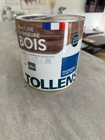 Peinture extérieure bois Tollens satin bleu bretagne 2L