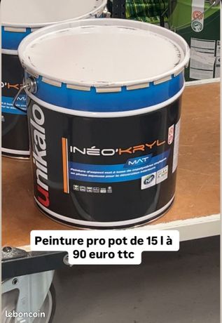 Peinture ineo kryl de chez Unikalo blanc mat pot de 15 l
