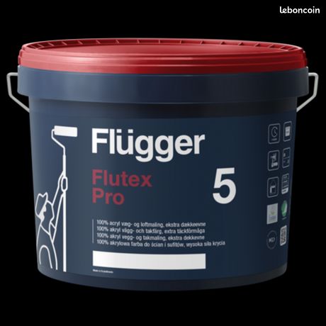 Peinture Pro Flügger Flutex Pro 5 10L Blanc Mat