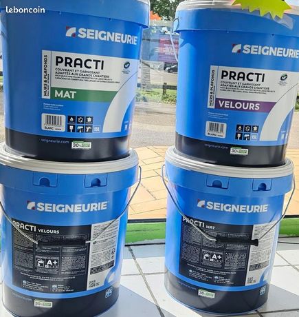 Peinture seigneurie 15L blanche mat velours satin