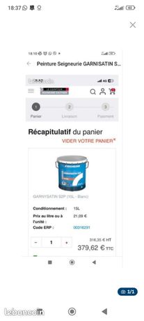 Peinture seigneurie glycero garny satin s2p 15 litres