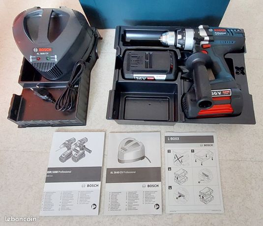 Perceuse visseuse à percussion sans fil BOSCH GSB 36 VE-2 Li + 2 batteries 36 v 4ah