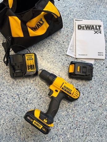 Perceuse visseuse sans fil DeWalt XR DCD771S2-QW 18V Li-Ion 15Ah