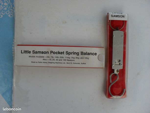 PESON BALANCE A RESSORT DE POCHE LITTLE SAMSON PESE BAGAGES PECHE 6 Kg ANGLAISE