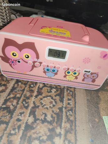 Petit poste radio CD MP3 tuner USB Muse rose enfant fille