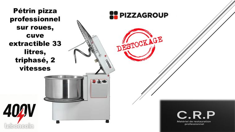 Pétrin 33 litres, triphasé, 2 vitesses