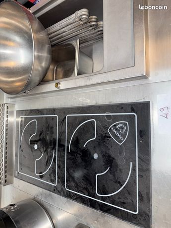 Piano de cuisson professionnel CHARVET Bain-marie + plaque vitrocéramique