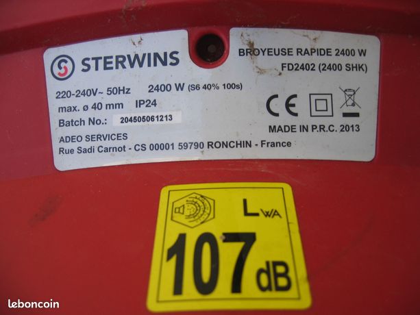 Pièces broyeur STERWINS FD2402