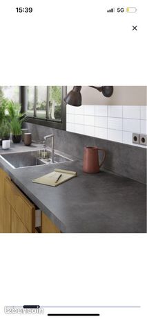 Plan de travail gris 238x65cm