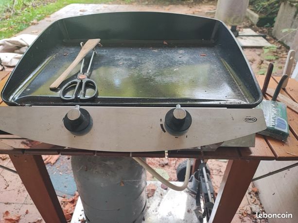 Plancha gaz deux feux + meuble