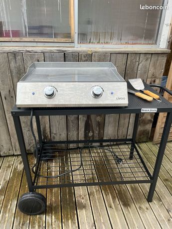 Plancha électrique tout inox + desserte