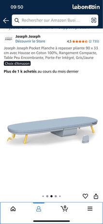 Planche à repasser compacte pliable en 2 Joseph Joseph
