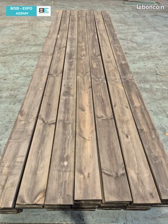 Planche terrasse pin gouge gris
