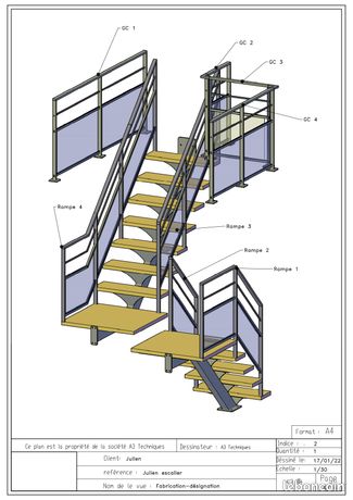 Plans d'escaliers sur-mesure