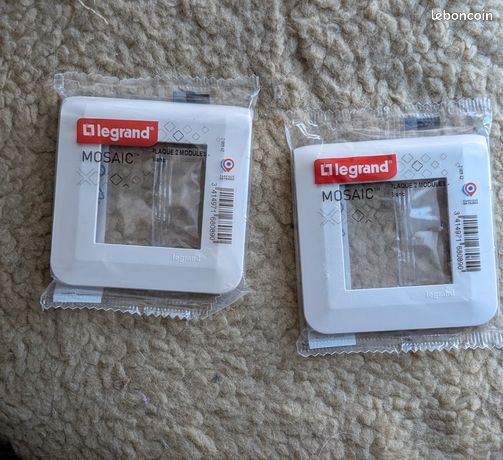 Plaque 2 modules blancMosaic Legrand