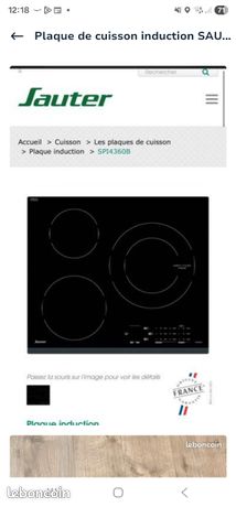 Plaque a induction 4000W sauter amplitude