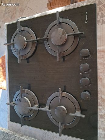 Plaque Cuisson encastrable 4 feux gaz grille fonte Candy 60 x 50 cm