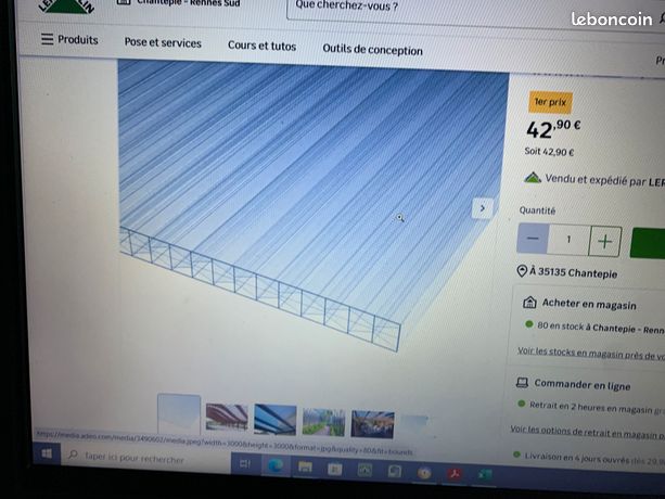 Plaque polycarbonate transparente 16mm