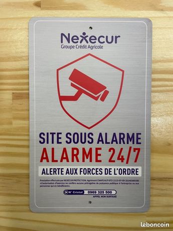 Plaque signalétique aluminium alarme Nexecur