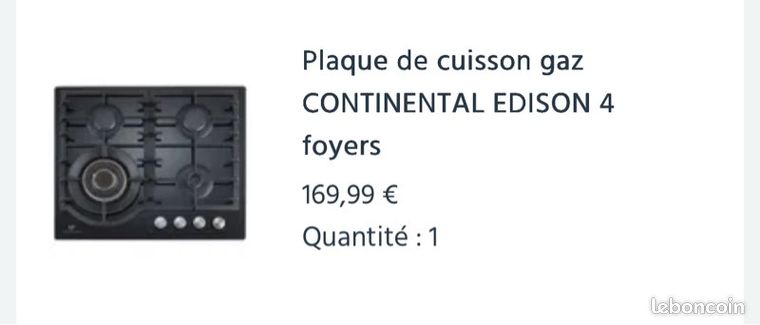 Plaque gaz 4 feux