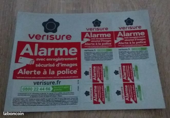 Plaquette d'autocollants Verisure
