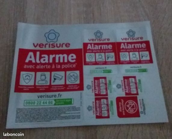 Plaquette d'autocollants Verisure