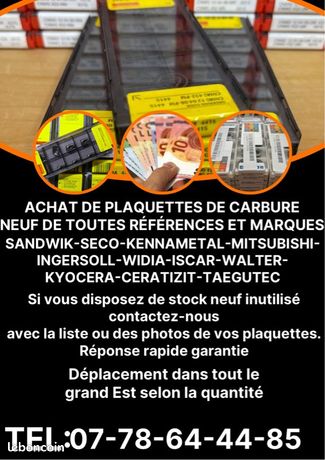 Plaquettes de carbure