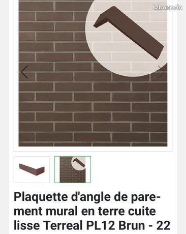 Plaquettes terre cuite Terreal brun + angles équerres