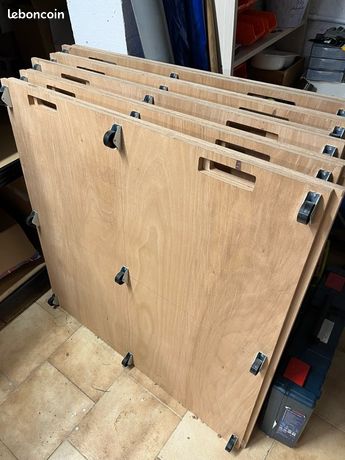 Plateau bois + roulettes