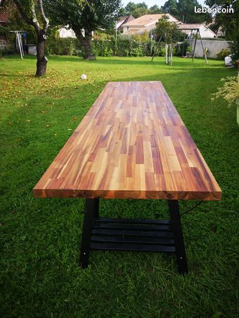 Plateau bois + tréteaux