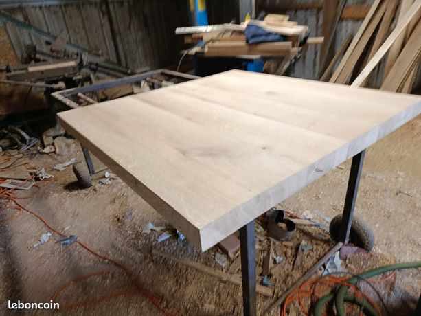 Plateau de table carré chene massif