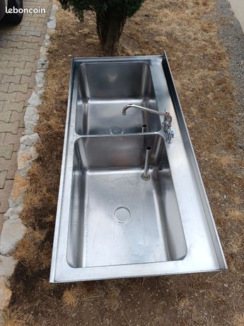 Plonge inox 2 bacs suspendu