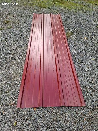 Plusieurs tôle bac acier rouge couleur tuile neuve 3m