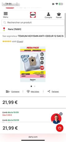 Plusieurs lots de sacs aspirateur de toutes marques