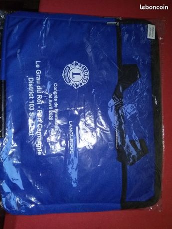 Pochette/ malette tissu publicitaire bleue