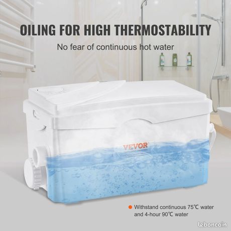 Pompe de macération 350 W pompe de puisard d'égouts de macération avec 3 entrées d'eau débit 6000 L/h levage 7 m pour élimination eaux usées sous-sol cuisine évier douche baignoire