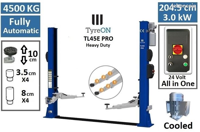 Pont élévateur 2 colonnes automatique - capacité 4500 kg – 380V - pont 2 colonnes