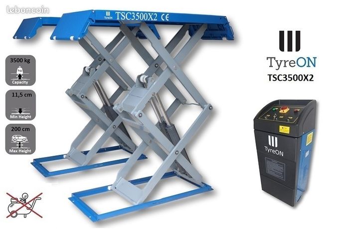 Pont élévateur ciseaux 3.5T Hauteur 200 cm 380V sans air comprimé qualité supérieur