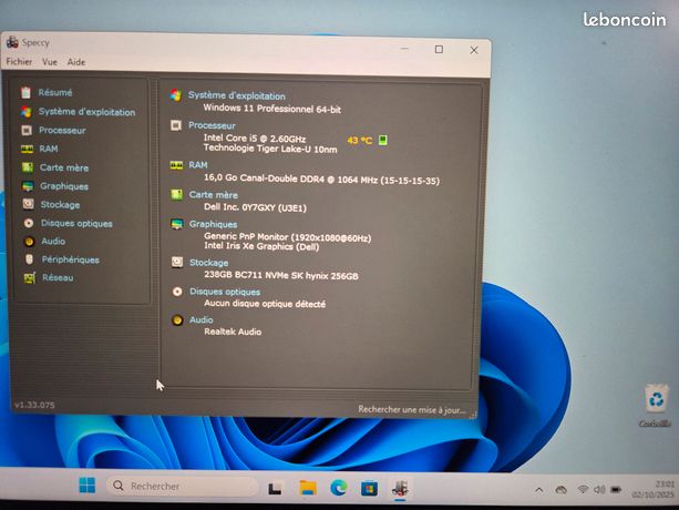 Portable Dell Latitude i5 16/256Go tactile reconnaissance faciale empreinte digitale Compact rapide et fiable