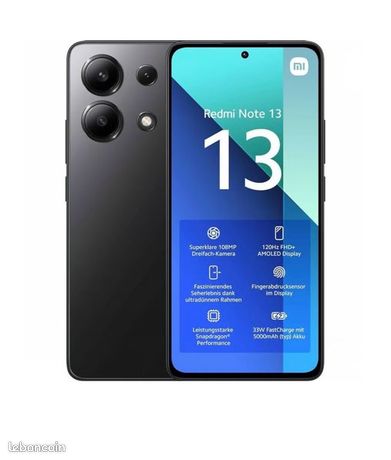 Portable xiaomi redmi note 13 noir 128 GB
