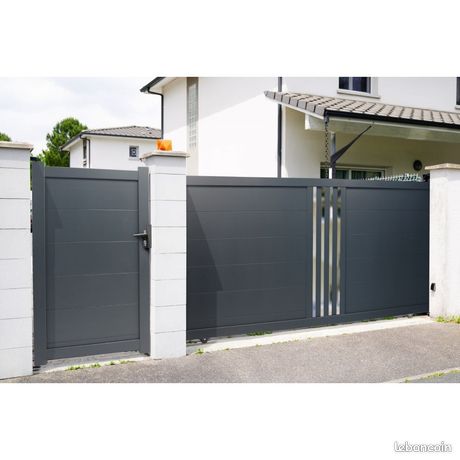 Portail Aluminium Coulissant RAL7016 L4mxH170m MOSCOU