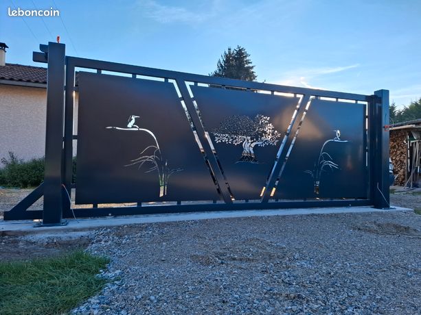 Portail coulissant decoupe laser