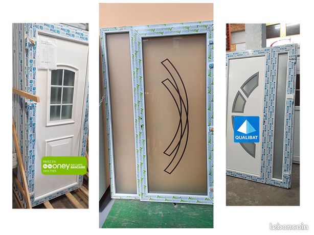 Porte dentrée PVC blanc avec vitrage