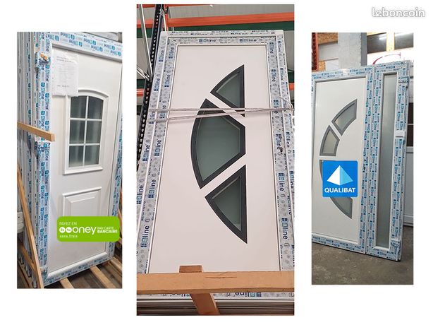 Porte dentrée PVC blanc avec vitrage