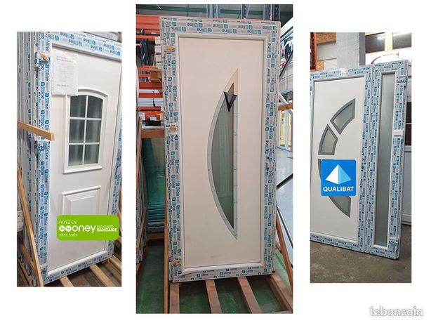 Porte dentrée PVC blanc avec vitrage