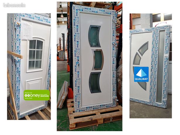 Porte dentrée PVC blanc avec vitrage