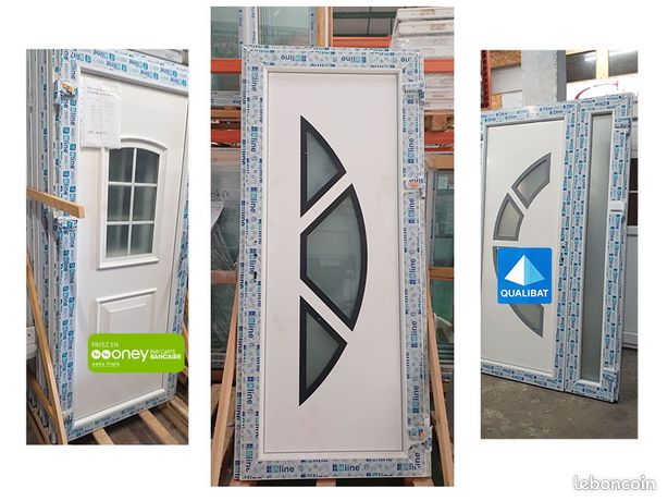 Porte dentrée PVC blanc avec vitrage