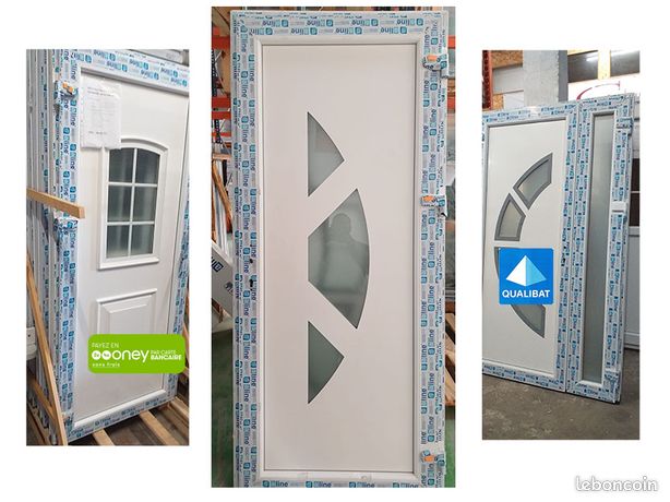 Porte dentrée PVC blanc avec vitrage