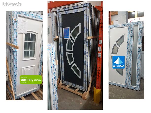 Porte dentrée PVC blanc avec vitrage